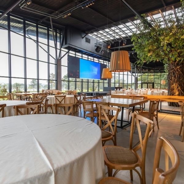 corporate event rentals setup for a company party