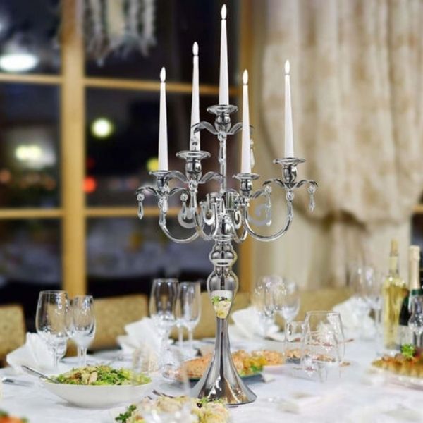 elaborately decorated table with candlestick holder