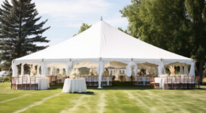 event tent setup outdoors