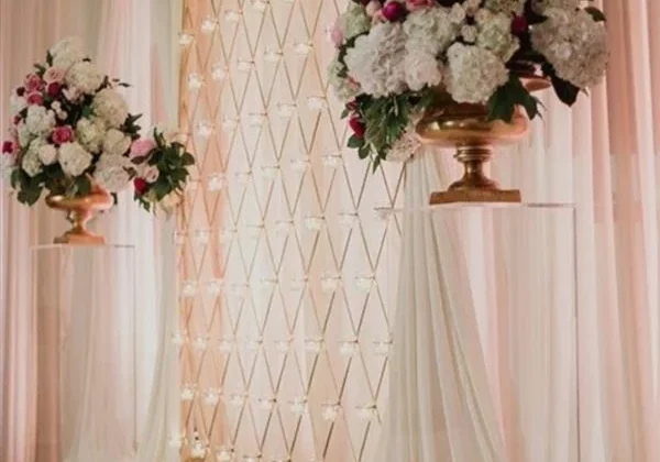 Gold Grid Candle Wall